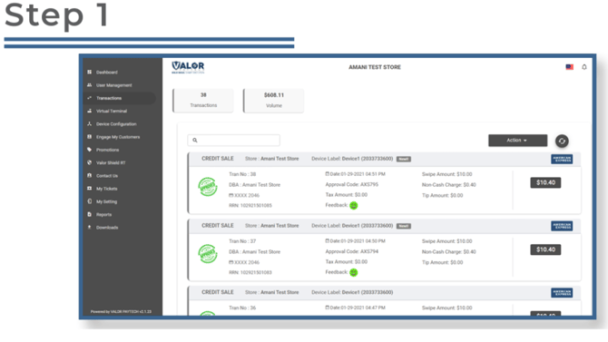 Batching out from the Valor Portal- Step 1
