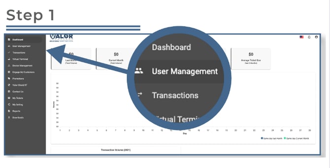 Valor Portal - Adding Operator Step 1