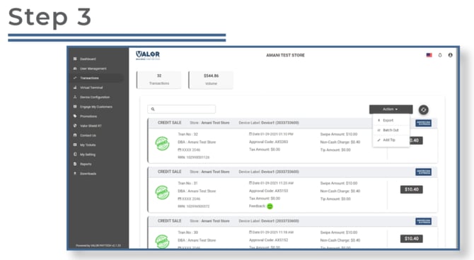 Capture a Preauth in the Portal- Step 3