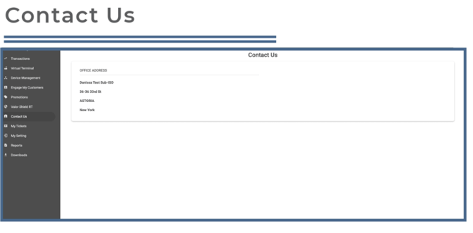 Merchant Portal- Contact Us
