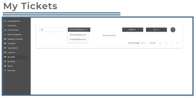 Merchant Portal- My Tickets