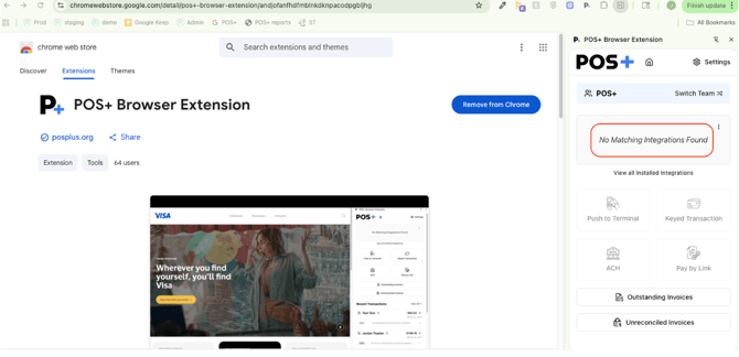 POS+ Browser Extension Enable no integrations_KB media