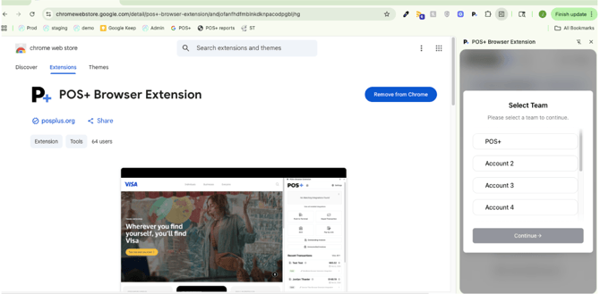 POS+ Browser Extension team selection_KB media