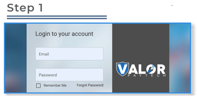Valor Portal- Enable tax step 1