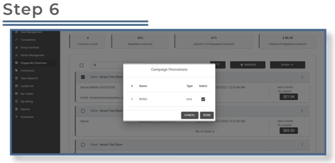 Valor Portal- Navigating Engage my customer- Step 6